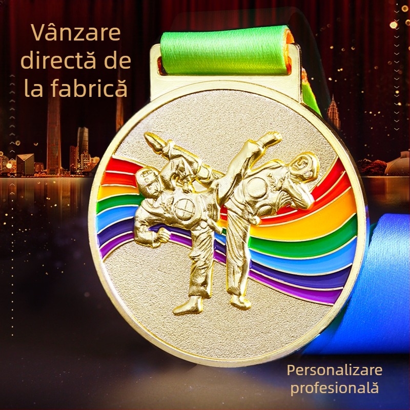 Medalie din aliaj de zinc, personalizabilă cu logo, potrivită pentru premii la evenimente sportive multiple
