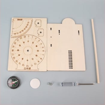 Model cadran solar DIY pentru copii — din lemn, pentru vârsta 7-14 ani, branding cu logo, etichetă privată licențiată