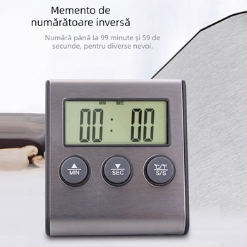 Ruisimai Termometru Digital de Bucătărie Inteligenți cu Cronometru Electronic, Sondă pentru Cuptor, Termometru pentru Carne și BBQ