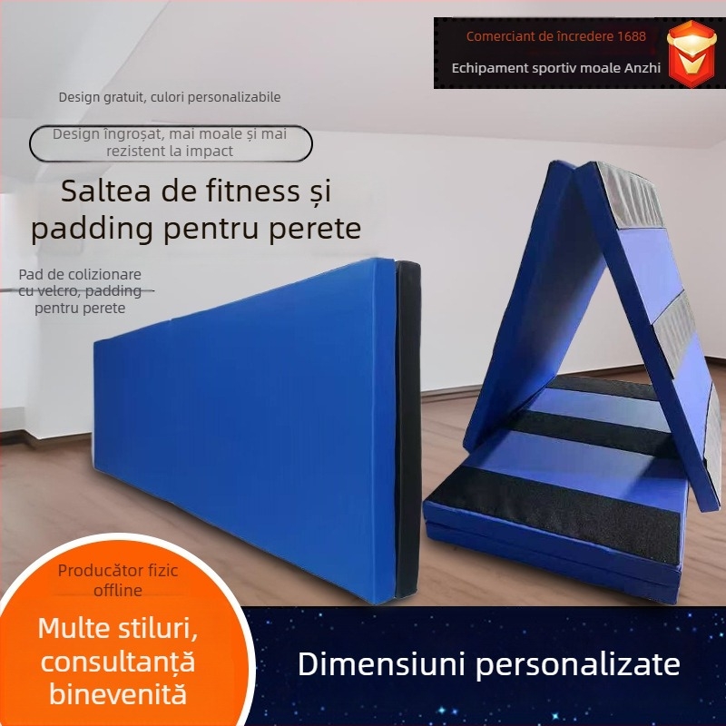 Covor de fitness pentru perete – pliabil, gros pentru exerciții de abdomene, protecție a peretelui, Pearl Cotton