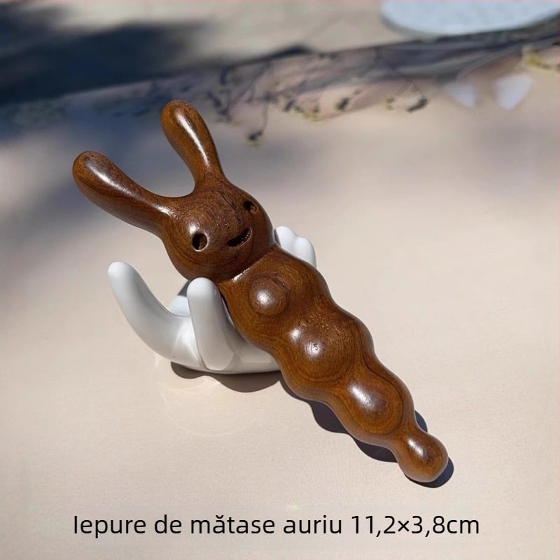 Pieptene de masaj din lemn Kyoto yaqi, oval, grosime 2 cm