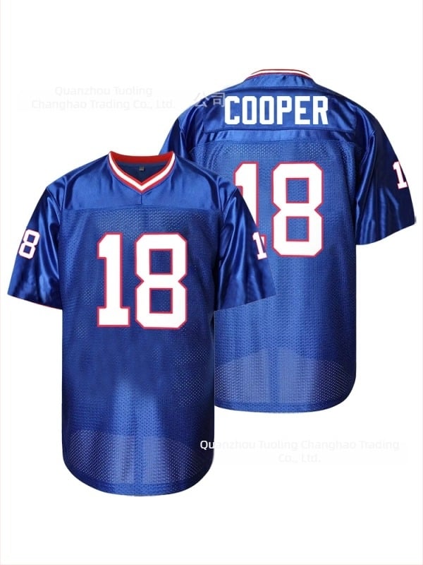 Tricou de fotbal american — retro, broderie, plasă (Toate anotimpurile, bărbați, adulți, poliester, 100%)