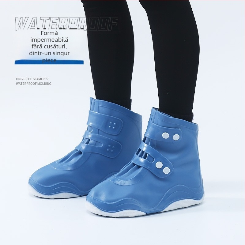 Coveruri impermeabile pentru pantofi cu talpă dublă îngroșată — Cauciuc/TPU, rezistente la abraziune, impermeabile, cu logo imprimat