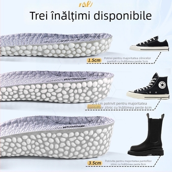 Talpă de creștere a înălțimii - textil, complet căptușite, invizibile, respirabile