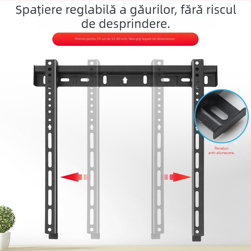 Suport de perete pentru TV cu ecran plat, model B333, oțel laminat la rece, 1 kg, New Vision Beauty