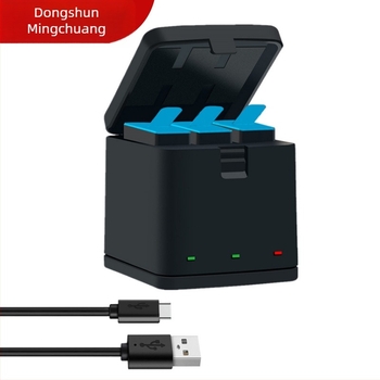 GoPro Hero carcasă de încărcare și stocare a bateriilor, cu 3 canale, model AHDBT-901, interfață Type-C, marcă Neutral