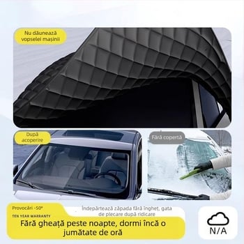 Acoperire pentru parbrizul din fața mașinii - Anti-îngheț, Protecție împotriva zăpezii, Umbrire de iarnă - Material Oxford