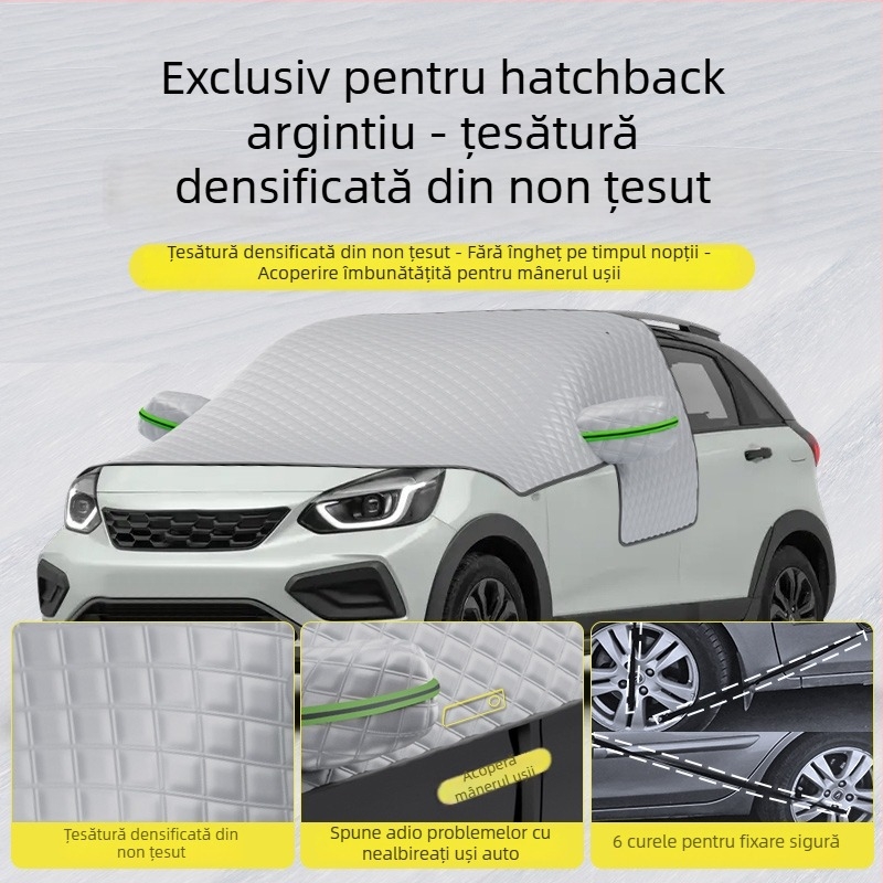 Acoperire pentru parbrizul din fața mașinii - Anti-îngheț, Protecție împotriva zăpezii, Umbrire de iarnă - Material Oxford
