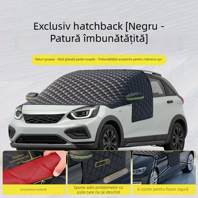 Acoperire pentru parbrizul din fața mașinii - Anti-îngheț, Protecție împotriva zăpezii, Umbrire de iarnă - Material Oxford