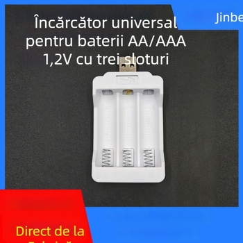Încărcător de baterii AA/AAA, 3 sloturi, NiMH/NiCd (1.2V), intrare 5V-1A, CE certificat