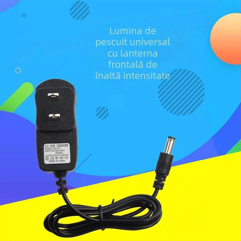 Încărcător Li-Ion pentru baterii 18650/26650, intrare 110-220V, ieșire 4.2V, curent de încărcare 500 mA, universal pentru frontale