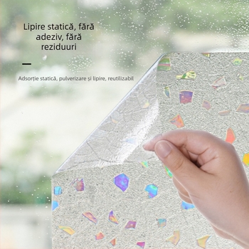Film pentru ferestre – sticlă sablată, PVC, adeziv electrostatic, stil modern minimalist, prelucrare personalizată