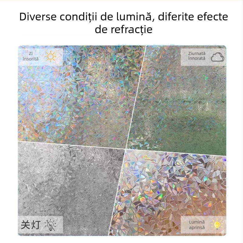 Film pentru ferestre – sticlă sablată, PVC, adeziv electrostatic, stil modern minimalist, prelucrare personalizată