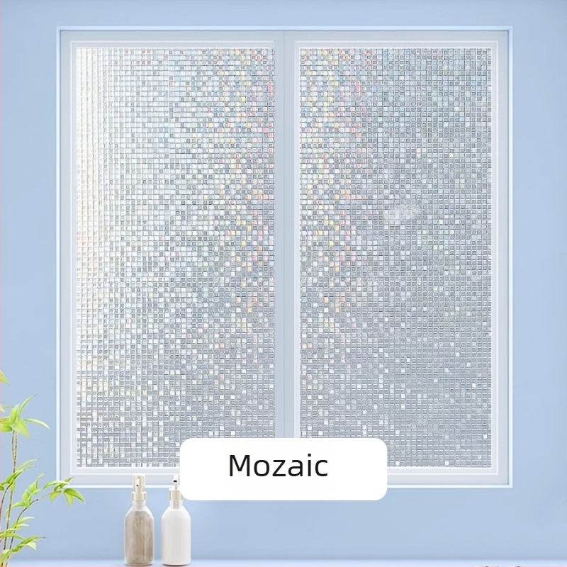 Film pentru ferestre – sticlă sablată, PVC, adeziv electrostatic, stil modern minimalist, prelucrare personalizată