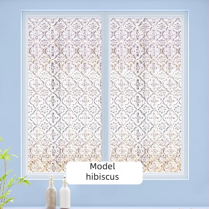 Film pentru ferestre – sticlă sablată, PVC, adeziv electrostatic, stil modern minimalist, prelucrare personalizată