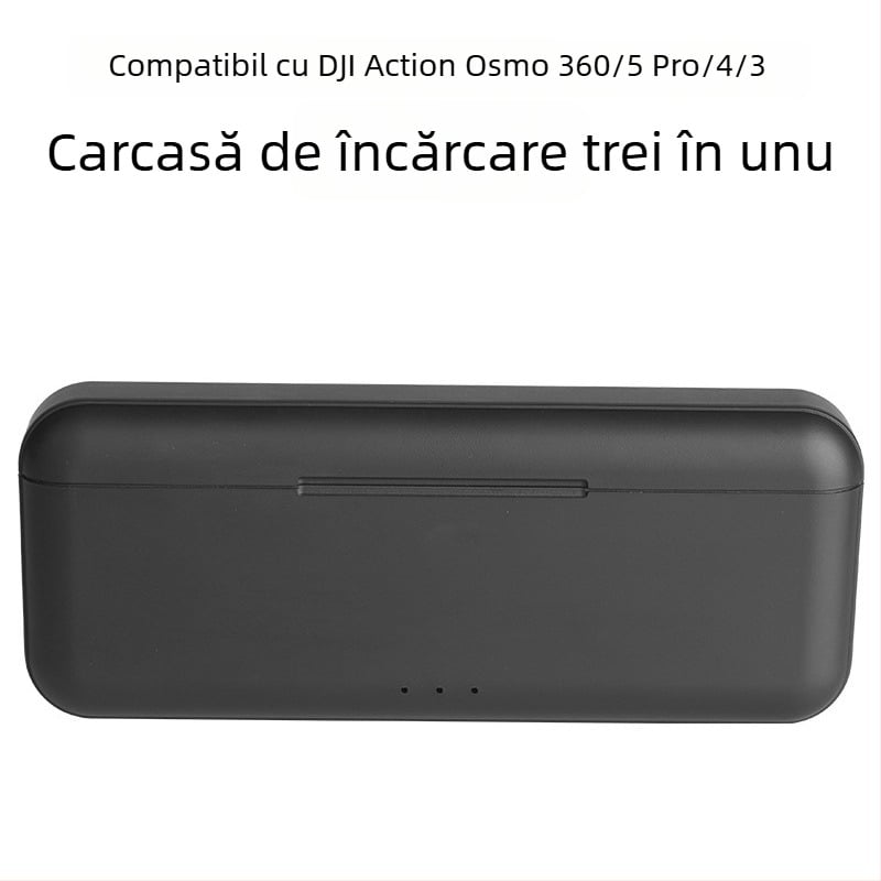 Act5 Încărcător staționar cu 3 porturi Type-C pentru bateriile DJI Action 3/4/5 Pro/6 Osmo Action
