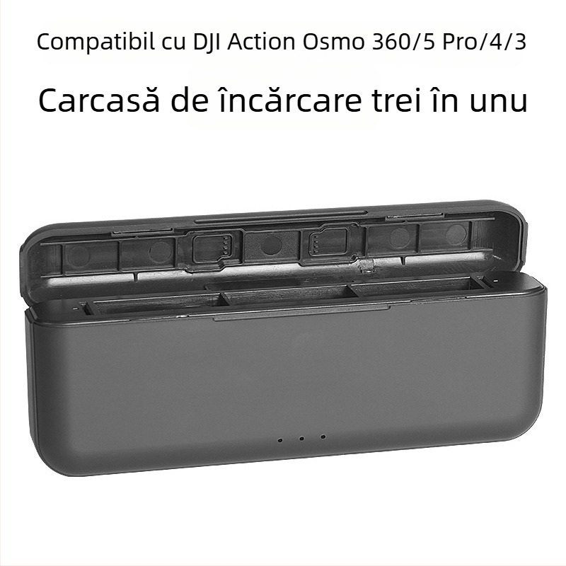 Act5 Încărcător staționar cu 3 porturi Type-C pentru bateriile DJI Action 3/4/5 Pro/6 Osmo Action