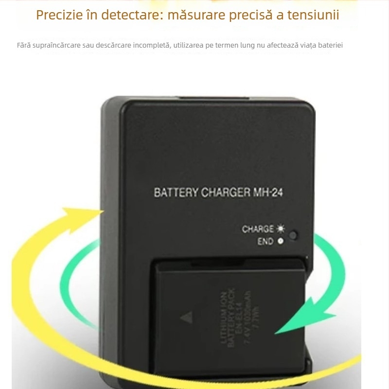 MH-24 EN-EL14 Încărcător pentru baterii Li-ion EN-EL14/EL14a, pentru Nikon D3100 și D3200