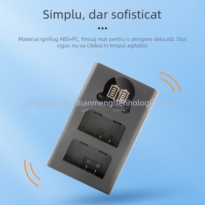 RINGTEAM DL-FW50 Încărcător USB cu două sloturi pentru baterii NP-FW50, compatibil cu Sony A7M2, A7S II și A6500