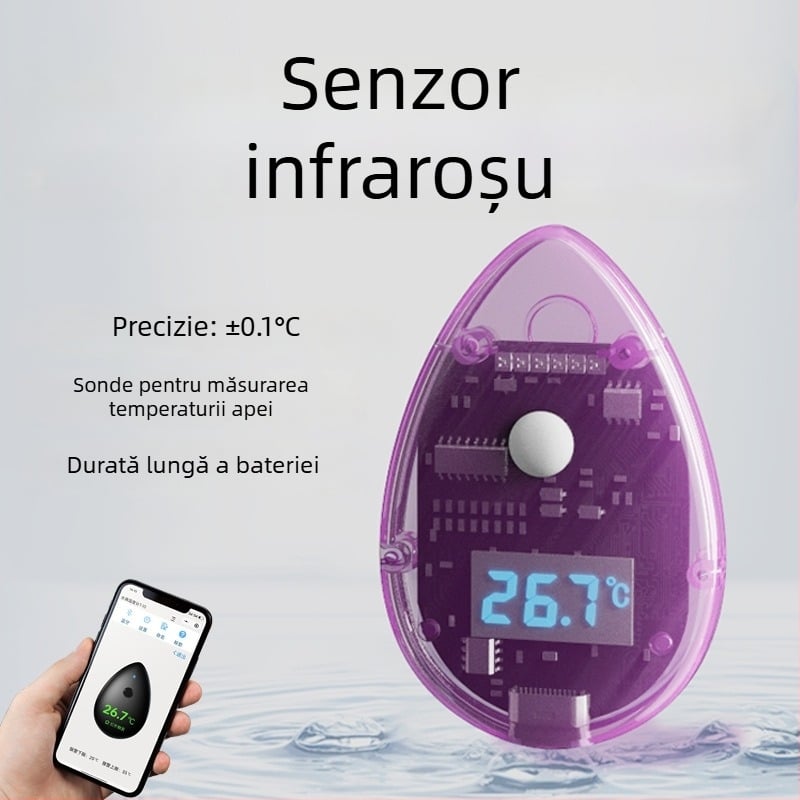 Termometru de apă din carcasa PC; măsoară temperatura apei; tip sondă de intrare; precizie ±0,1°C