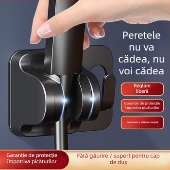 Suport de duș din oțel inoxidabil – fără găuri, bază fără urme, inserție pentru duș, personalizabil