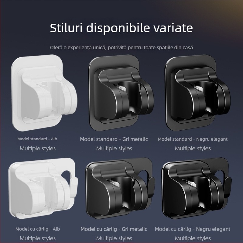 Suport de duș din oțel inoxidabil – fără găuri, bază fără urme, inserție pentru duș, personalizabil