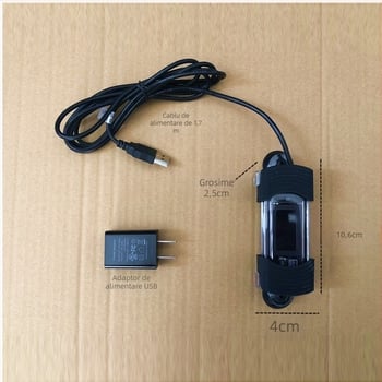 Termometru pentru acvariu, calibrat, cu afișaj dual și detecție TDS a calității apei, carcasă din plastic