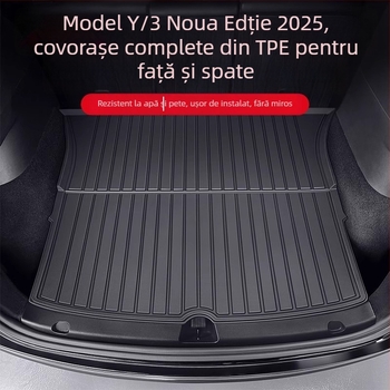 Covorașe pentru portbagaj Tesla Model 3/Y – față și spate, TPE, specifice modelului, fără logo