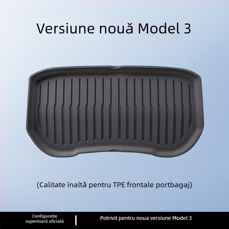 Covorașe pentru portbagaj Tesla Model 3/Y – față și spate, TPE, specifice modelului, fără logo
