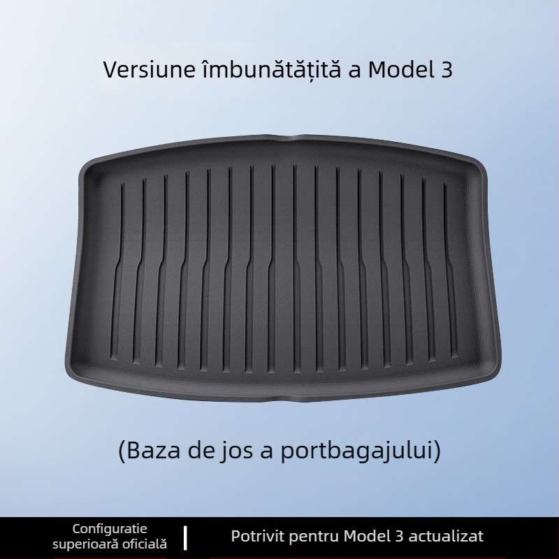 Covorașe pentru portbagaj Tesla Model 3/Y – față și spate, TPE, specifice modelului, fără logo