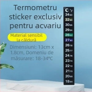 Termometru autocolant pentru acvariu și terariu de țestoase, sticlă, precizie înaltă