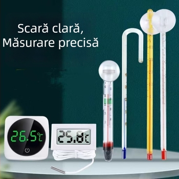 Termometru autocolant pentru acvariu și terariu de țestoase, sticlă, precizie înaltă