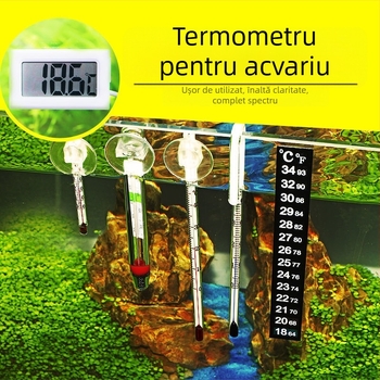 Termometru autocolant pentru acvariu și terariu de țestoase, sticlă, precizie înaltă