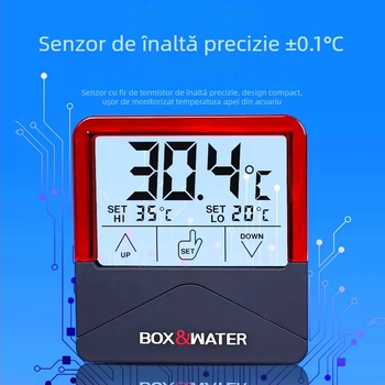 Termometru pentru acvariu cu afișaj de înaltă precizie, senzor electronic de temperatură a apei pentru acvariu