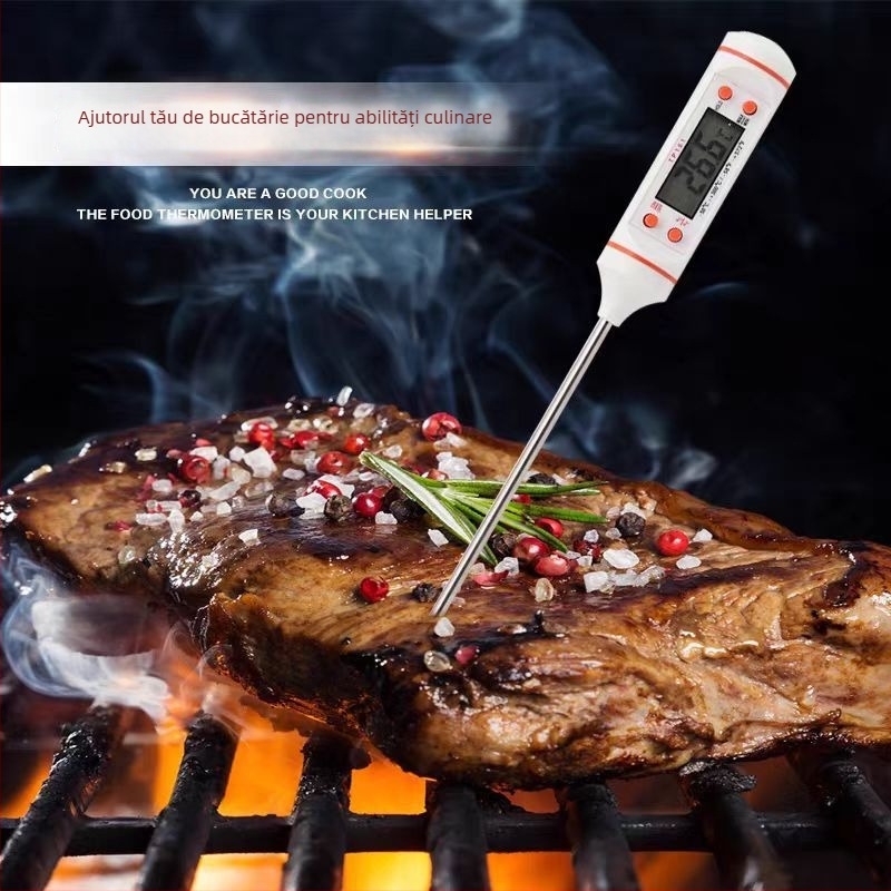 Termometru de bucătărie TP101 — manual, din oțel inoxidabil 304; măsoară temperatura apei și a laptelui; model TP101, brand New Corey