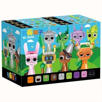 Set de blocuri din ABS plastic cu piese de șah ritmice și minifigurine, cutie muzicală și joc de note, 200–400 piese, 0,6 kg, pentru vârsta 15–35 ani, Brand Lw
