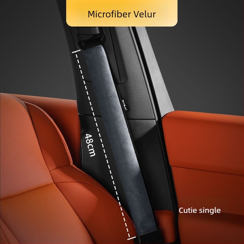 Pernă de umăr pentru centura mașinii din velur, extinsă, universală pentru toate anotimpurile, protecție a centurii cu logo, decor interior auto