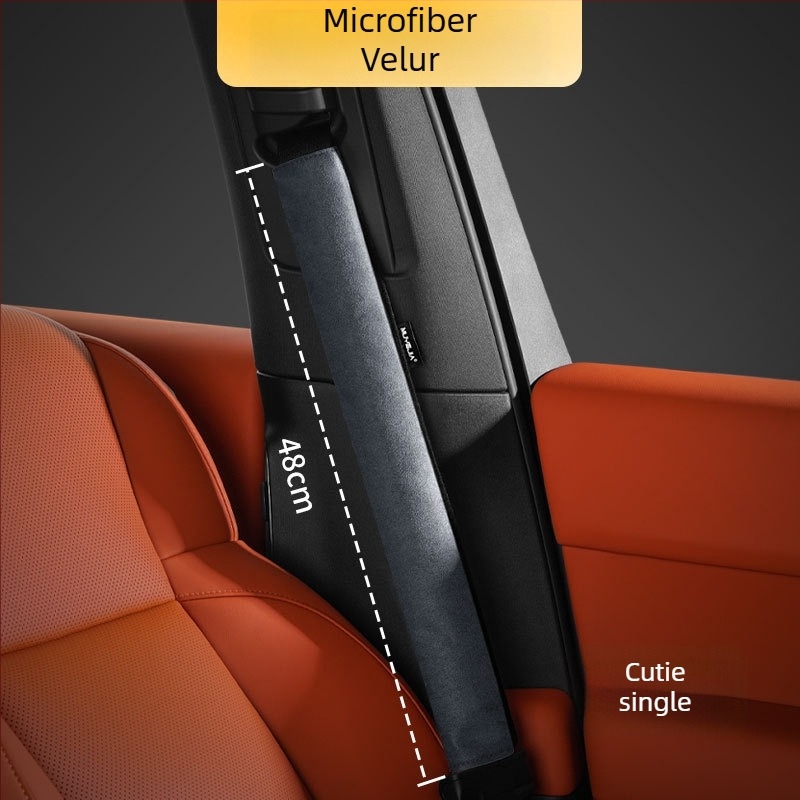 Pernă de umăr pentru centura mașinii din velur, extinsă, universală pentru toate anotimpurile, protecție a centurii cu logo, decor interior auto