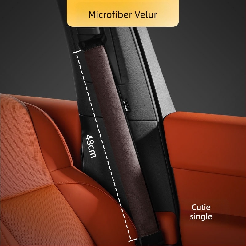 Pernă de umăr pentru centura mașinii din velur, extinsă, universală pentru toate anotimpurile, protecție a centurii cu logo, decor interior auto