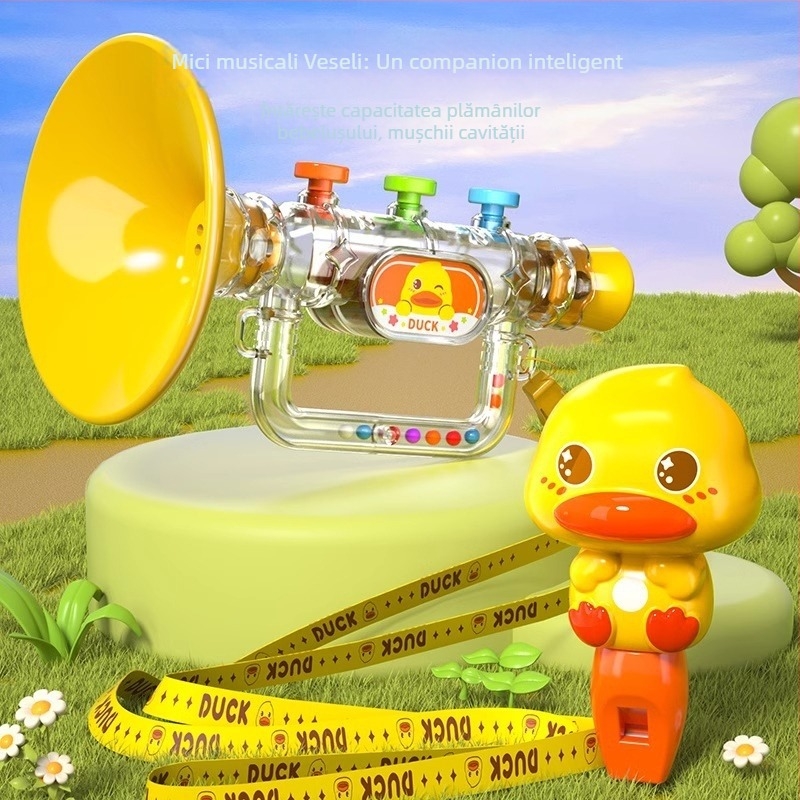 Trompetă din plastic pentru copii – certificare 3C, destinat copiilor 4–6 ani; dezvoltă coordonarea mână-ochi și abilitățile cognitive