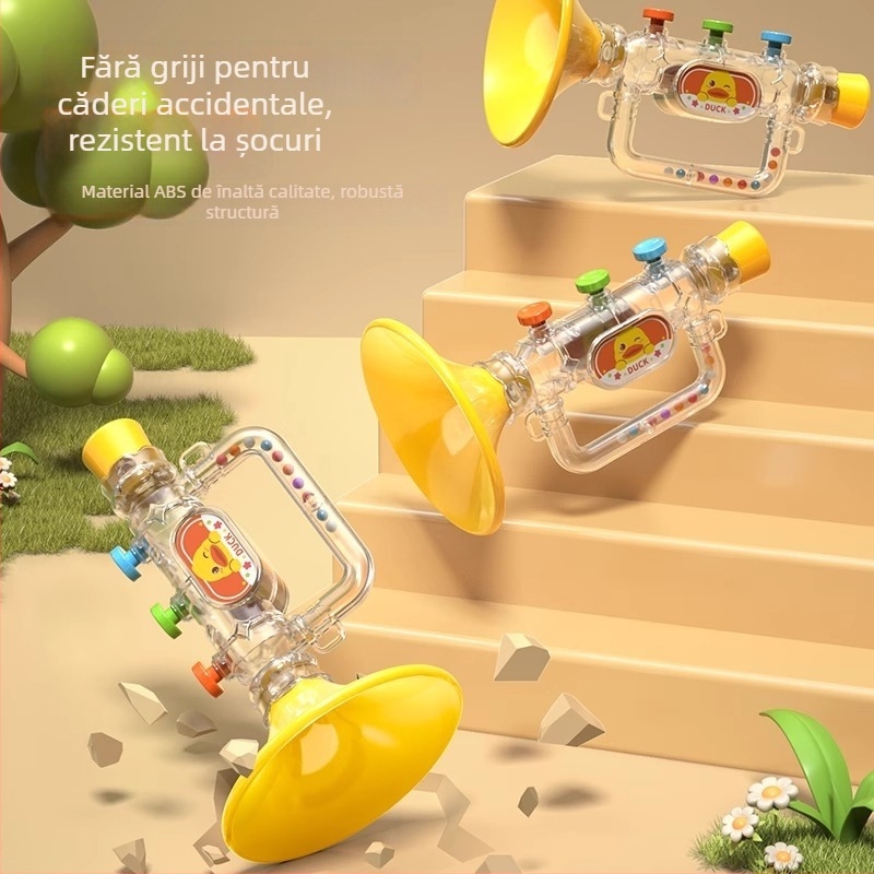 Trompetă din plastic pentru copii – certificare 3C, destinat copiilor 4–6 ani; dezvoltă coordonarea mână-ochi și abilitățile cognitive