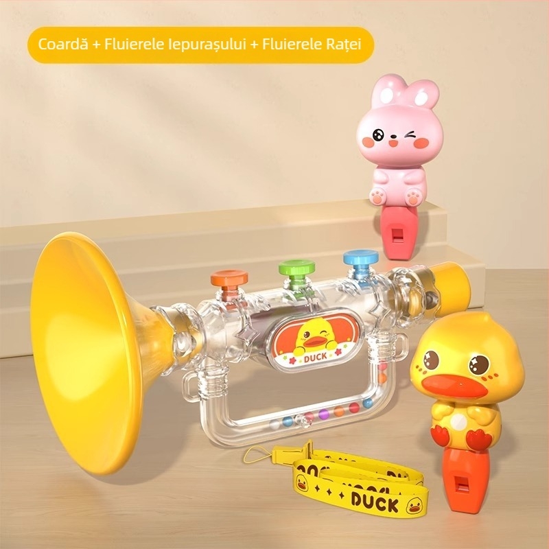 Trompetă din plastic pentru copii – certificare 3C, destinat copiilor 4–6 ani; dezvoltă coordonarea mână-ochi și abilitățile cognitive