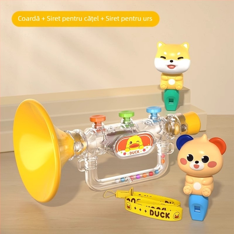 Trompetă din plastic pentru copii – certificare 3C, destinat copiilor 4–6 ani; dezvoltă coordonarea mână-ochi și abilitățile cognitive