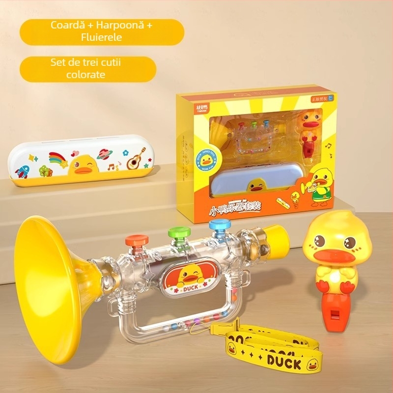 Trompetă din plastic pentru copii – certificare 3C, destinat copiilor 4–6 ani; dezvoltă coordonarea mână-ochi și abilitățile cognitive