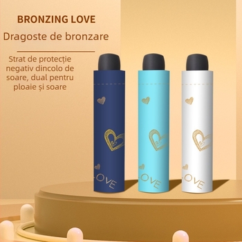 Umbrelă pentru cuplu, design creativ în trend, cadru din oțel cu 8 brațe, deschidere manuală, protecție UV UPF 40+