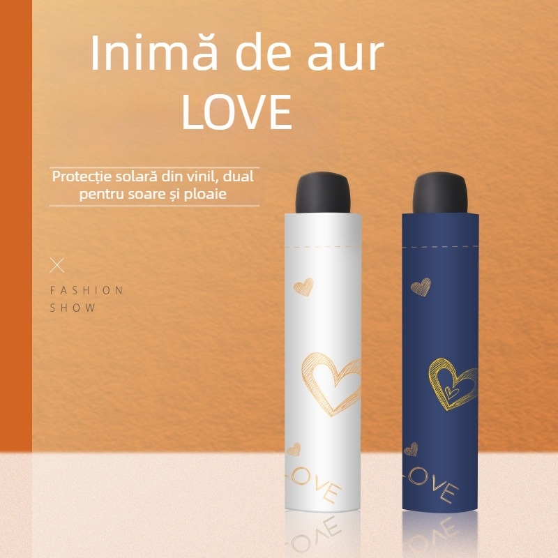 Umbrelă pentru cuplu, design creativ în trend, cadru din oțel cu 8 brațe, deschidere manuală, protecție UV UPF 40+