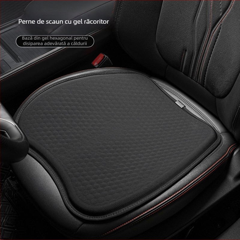 Perna de șezut auto cu gel - monobloc, respirabilă, umplutură gel, suprafață Ice Silk, răcire de vară