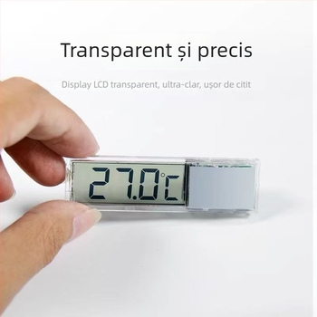 Termometru digital pentru acvariu cu display LCD transparent, precizie înaltă a temperaturii