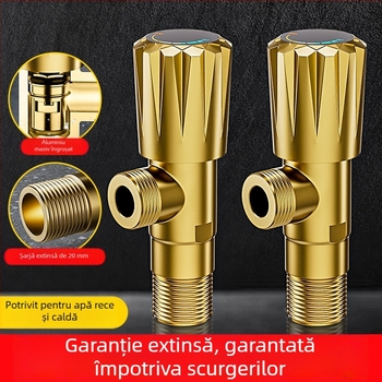 P2833 Robinet unghiular din alamă, montaj în perete, cromat, intrare 4 mm, 0.8-1.2 MPa, pentru toaletă și boiler, design modern minimalist