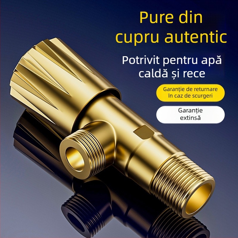 P2833 Robinet unghiular din alamă, montaj în perete, cromat, intrare 4 mm, 0.8-1.2 MPa, pentru toaletă și boiler, design modern minimalist